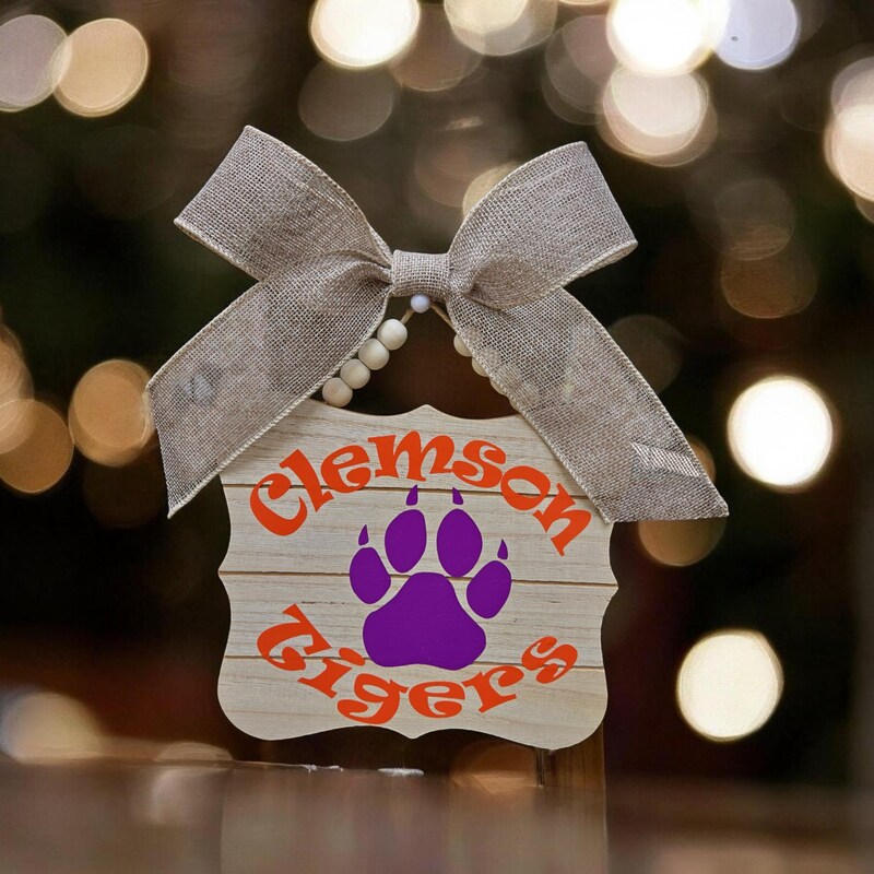 Clemson Tigers Embossed Metal 12 Inch Circle Sign | HangTime Die-Cut Wall Decor