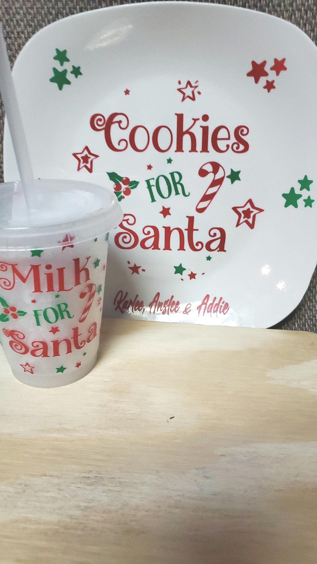 Santa Plate Set With Coffee Cup Leave Santa Cookies Plate and Milk Cup ...