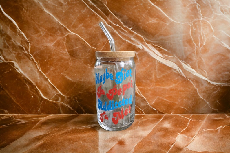 Maybe Diet Pepsi is Addicted to Me Libbey Coffee Beer Glass Can Cup
