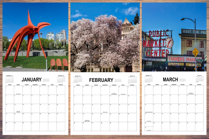 2024 Pacific Northwest 12month Calendar Etsy