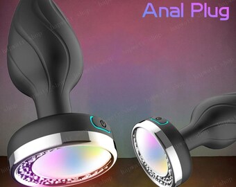 Luminous Anal Butt Plug Dildo Vibrator Prostate Massager Sex Toys for Men Women