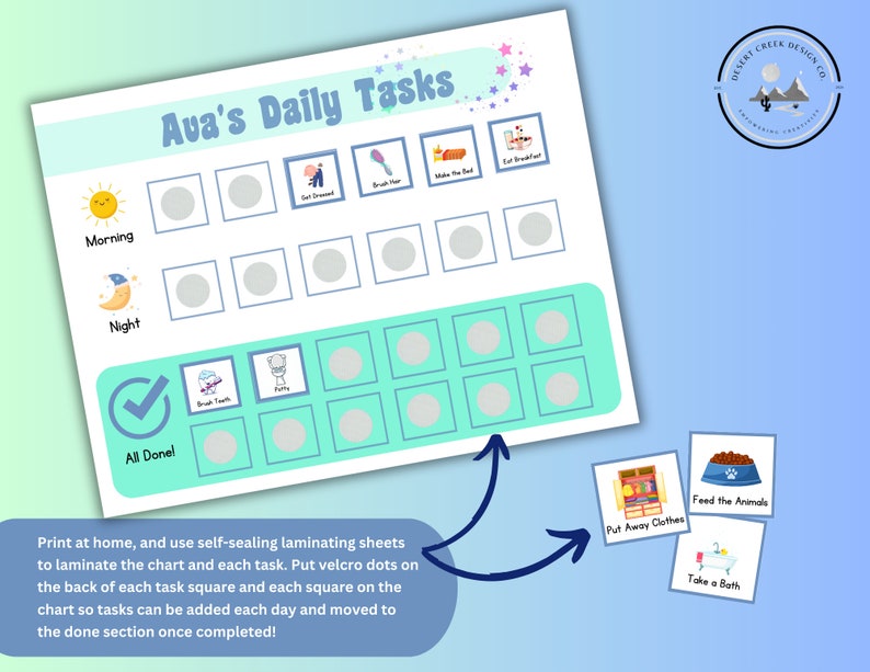 Editable Kids Task Chart: Customizable Chore Tracker (digital Download ...