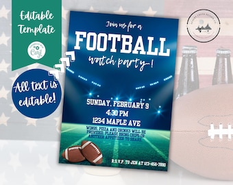 Football Watch Party Invite: Editable Template