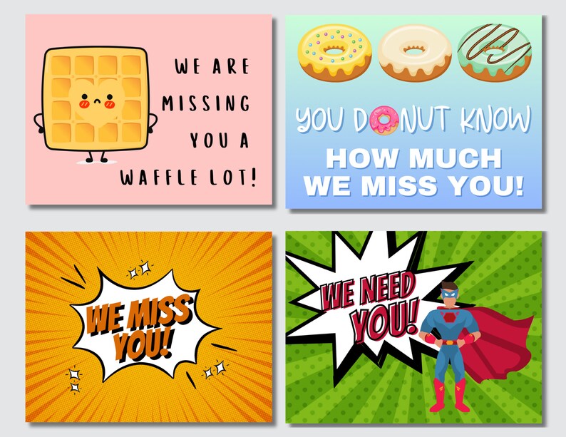 We Miss You Postcard Pack: Editable Designs (digital Download) - Etsy
