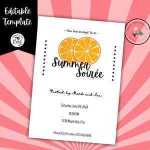 Summer Party Invitation - Summer Party Invite - Summer Soiree - Summer Soiree Invitation - Summer Soiree Party Invite - Summer Brunch Invite