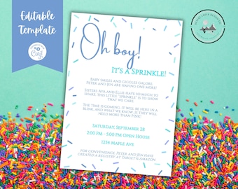 Baby Sprinkle Invitation - Baby Sprinkle Invitation Boy - Sprinkle Invite - Sprinkle Invitation Boy - Sprinkle Invitation - Boy Sprinkle