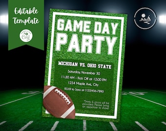 Football Game Day Party Invitation (Digital Template)
