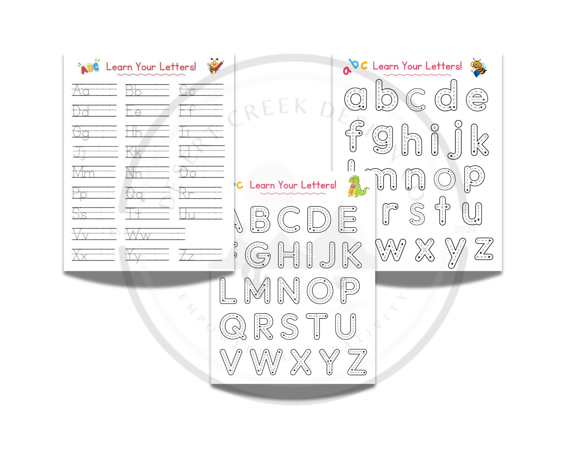 Letter Tracing Preschool Worksheet Bundle (digital Download) - Etsy