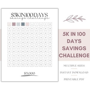 100k Savings Challenge: Simple and Easy Savings Tracker to
