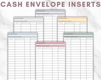 Cash Envelope Inserts, Cash Trackers, Cash Budgeting, Spending Log, Spending Tracker, Expense Tracker, Budgeting Insert, A6, Cash Envelopes