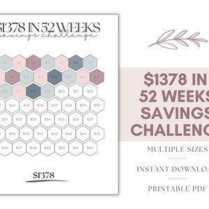 52 Weeks Money Saving Challenge, 52 Week Saving Challenge, 52 Week Challenge Printable, 52 Week Saving, 1,000 savings challenge, Save Money