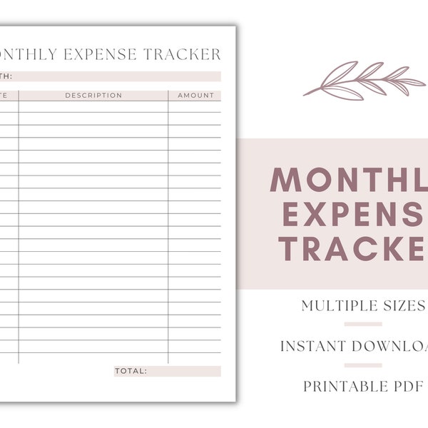 Monthly Expense Tracker, Variable Expenses Tracker, Spending Tracker, Business Expense Log Printable, Financial Planner, Expense Journal