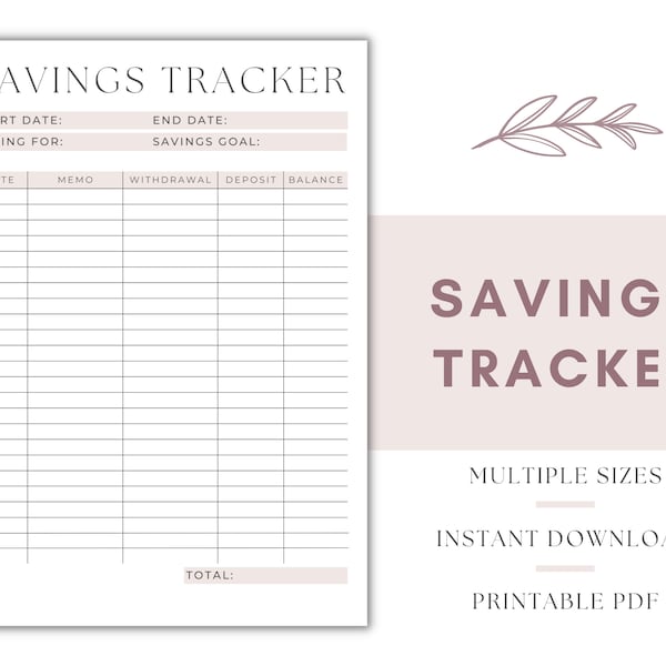 Savings Tracker Printable, Sinking Fund Tracker, Savings Log, Sinking Funds Goodnotes, Savings Challenge Tracker, Savings Tracker, Savings