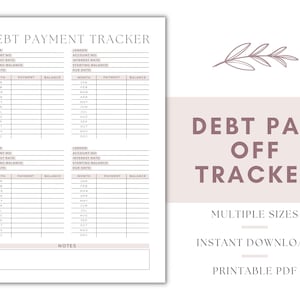 Debt Payoff Tracker, Schuld Zahlung Tracker, Debt Tracker, Debt Snowball, Haushaltsplaner, Planer, Planer, Planer Planer, Planer Planer, Planer Planer