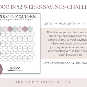 Save 10000 in 52 Weeks Savings Challenge, 52 Week Savings Challenge ...