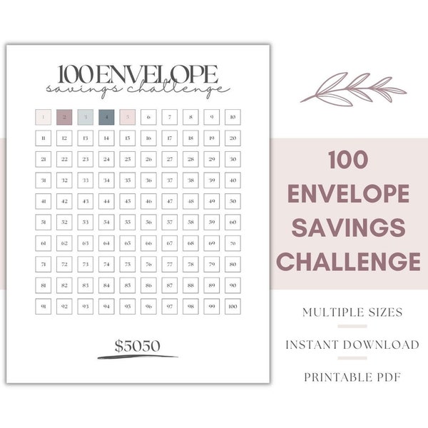 100 Envelope Challenge, 5050 Savings Challenge, 5050 Savings Tracker, 5050 Savings, Money Saving Challenge, Saving Printable, Saving Tracker