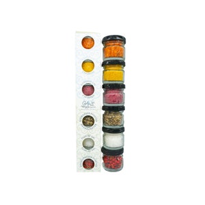 127.03/kg Glosa Marina - 6 gourmet sea salt and pepper set from Mallorca as an ideal salt and spices gift package (118g)