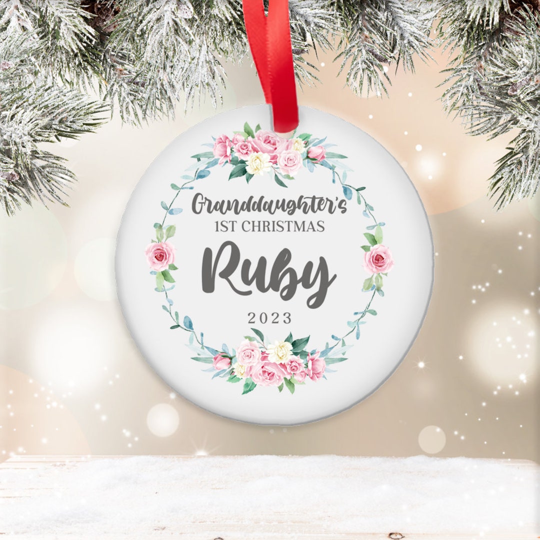 Granddaughter's First Christmas Ornament Personalized Etsy