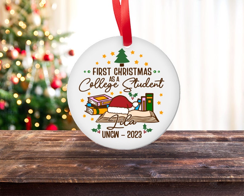 Personalized College Student Ornament, First Christmas as College