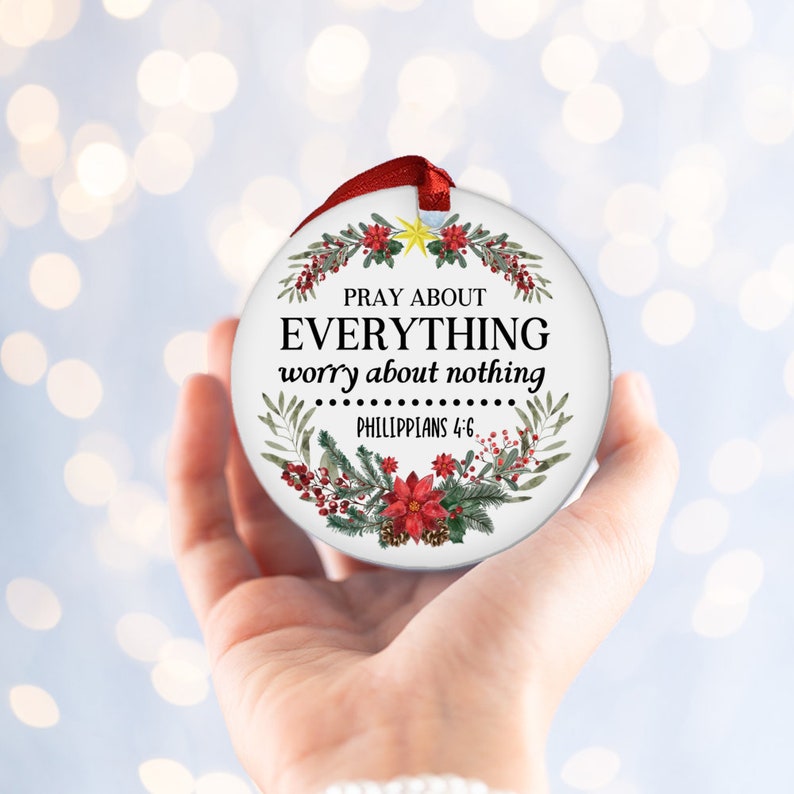 Faith Christmas Ornament Bible Verse Ornament Philippians Etsy
