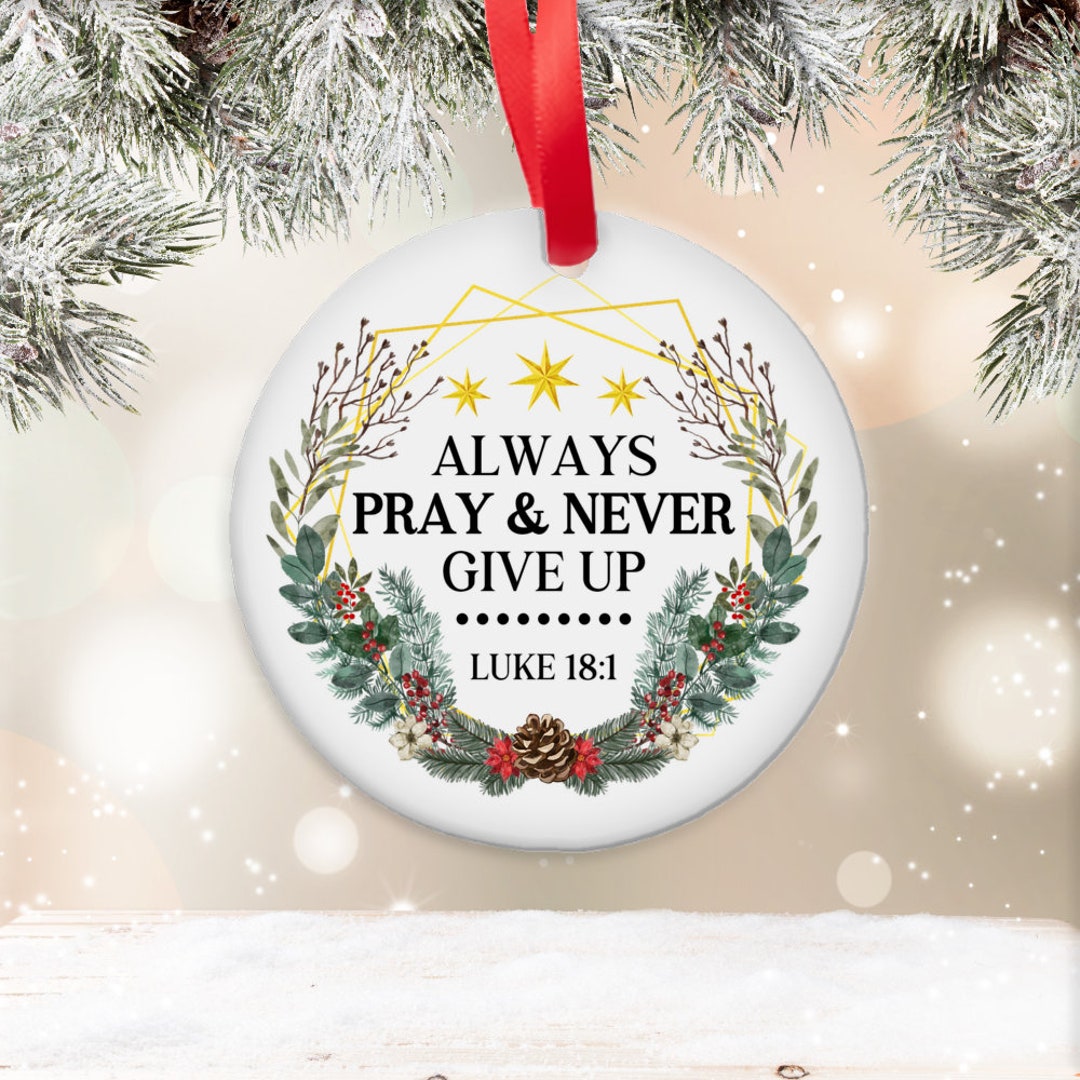 Faith Christmas Ornament Bible Verse Ornament Luke 181 Etsy