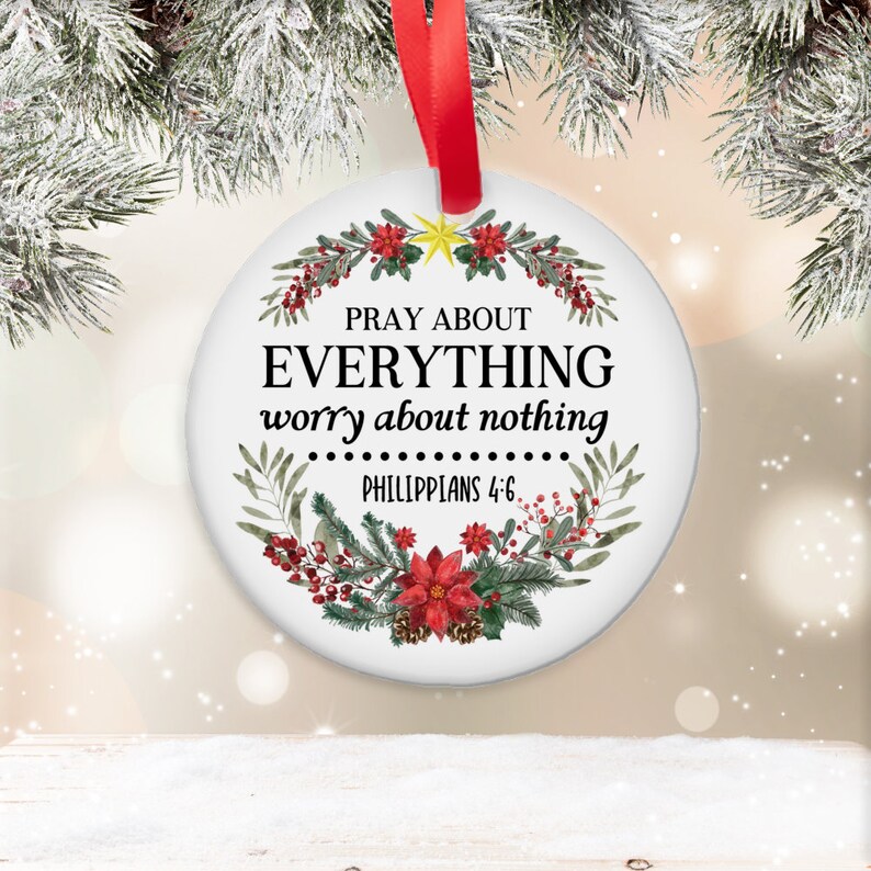 Faith Christmas Ornament Bible Verse Ornament Philippians Etsy