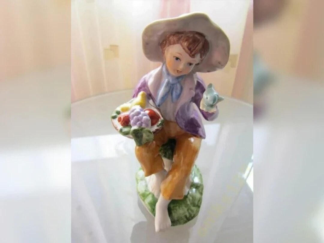 Vintage Germany Porcelain Figurine Girl at Rest Antique Mid Etsy