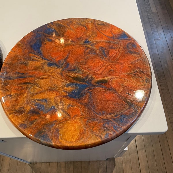 Custom epoxy side table