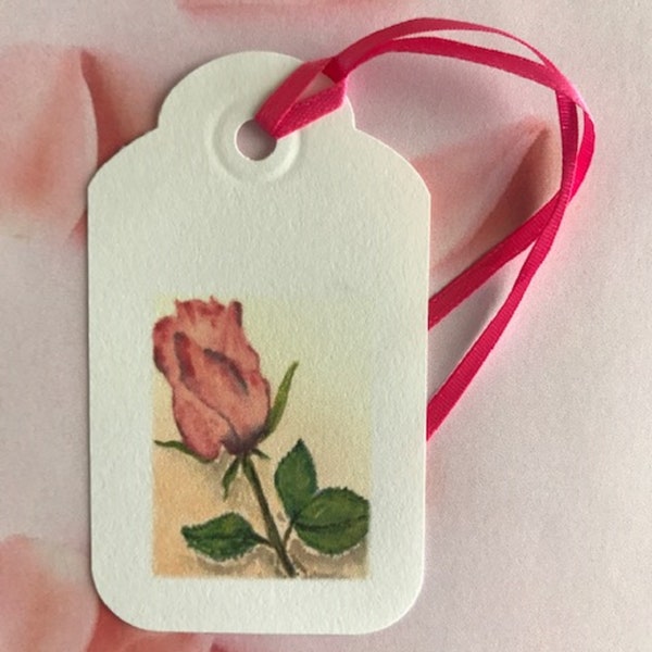 Watercolor Rose Gift Tag  Floral Rose Gift Tag Mothers Birthday Gift Tag Watercolor  Grandmothers Gift Tag Co-workers Gift Tag Sisters Rose