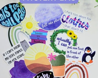 5 for 10 Mystery Sticker Bundle | Vinyl Deco Sticker Pack for Laptop, Water Bottle | Aesthetic Mirror Decals | Stocking Stuffer Gift for Her