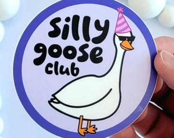 Silly Goose Club | One Silly Goose Birthday Hat | Goose Stickers for Laptop, Cooler, Water Bottle, Luggage