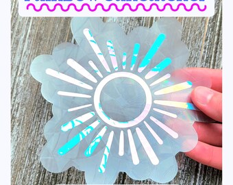 Sunshine Prism Suncatcher Sticker | Stained Glass Window Film Decal | Non Adhesive Cling | Handmade Wall Decor Gift for Women