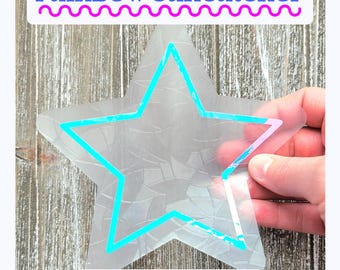 Holographic Star Prism Suncatcher Sticker | Stained Glass Window Film Decal | Reusable Cling | Handmade Wall Decor Gift for Women