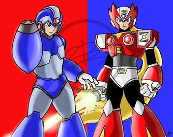 Megaman X & Zero Art Print