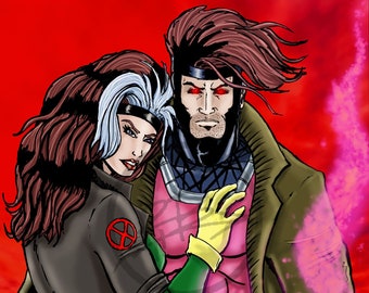 Gambit & Rogue Art Print