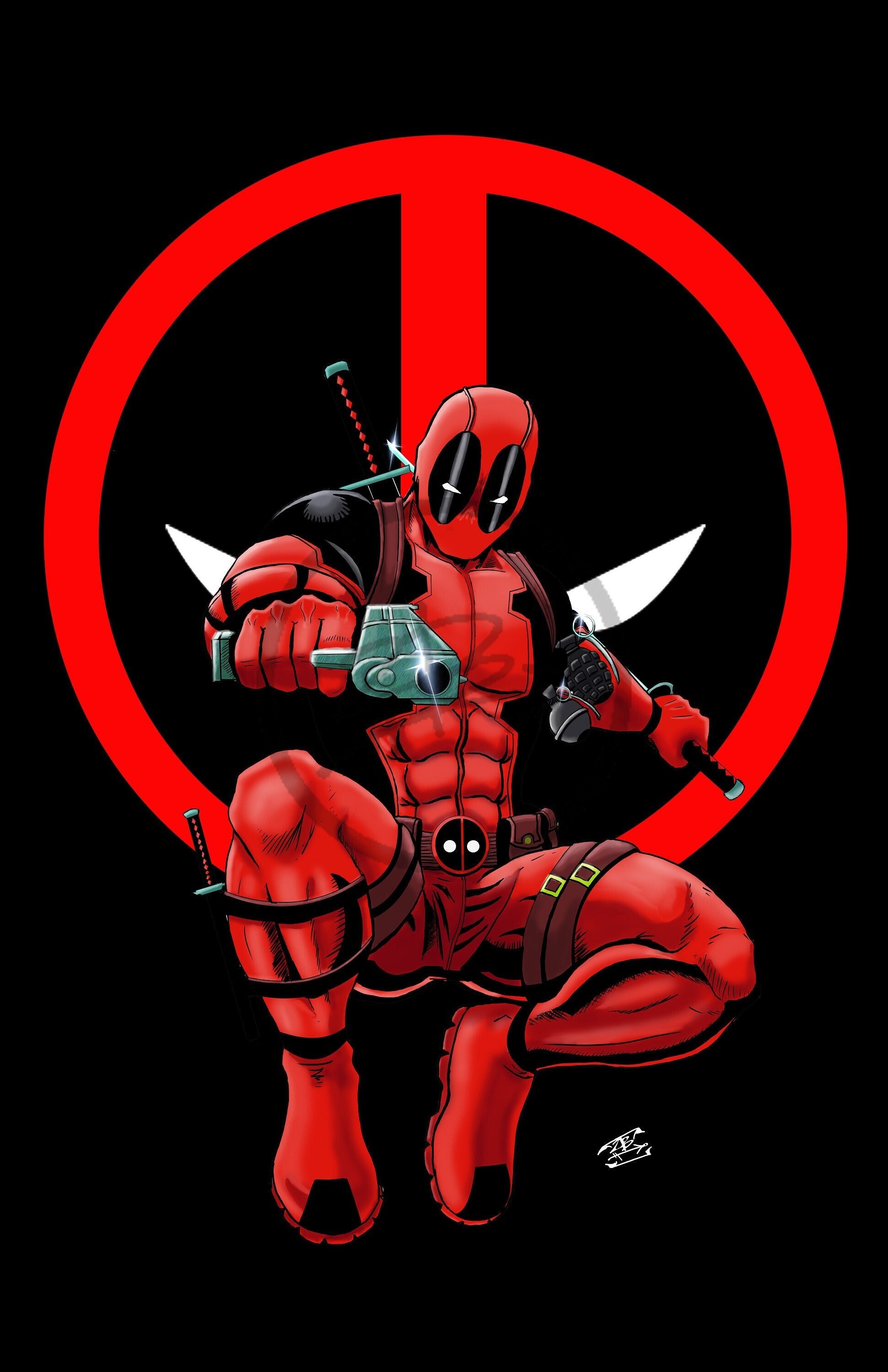 Deadpool 'chimichangas' A3 Art Print Signed Movie 