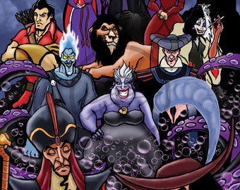 ディズニーヴィランズポスター A3サイズ - Etsy 日本