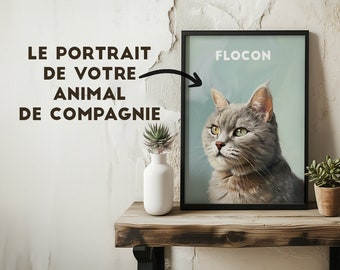 Peinture personnalisée à l'aquarelle, Portrait personnalisé de votre animal de compagnie, Peinture numérique à partir d'une photo, Pets