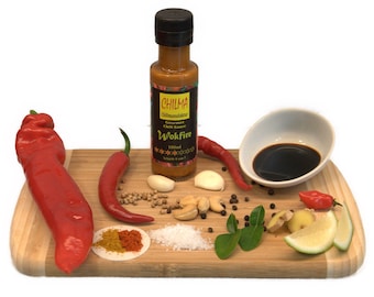 Wokfire von Chilma, 100 ml., die ideale Würze für Wokgerichte, Chilisauce mittelscharf Schärfestufe 3 von 7