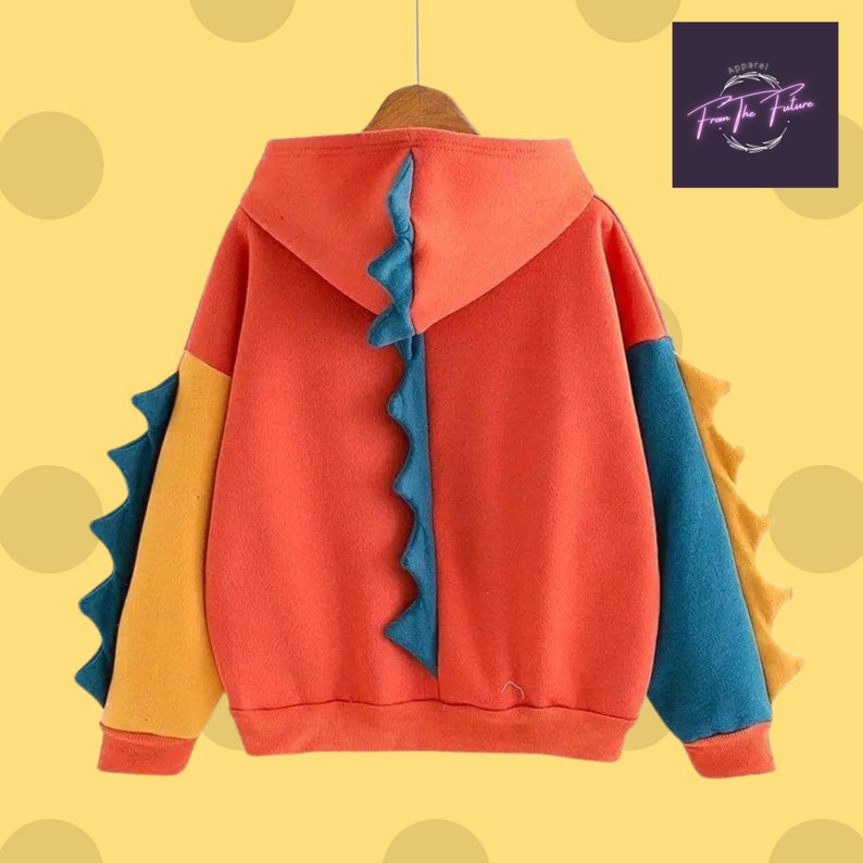 Dinosaur Spikes Hoodie | Dinosaur Hoodie | Anime Hoodie | Harajuku Hoodie | Gifts for Daughter | Gifts for Son