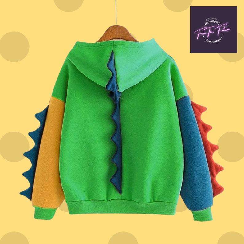 Dinosaur Spikes Hoodie | Dinosaur Hoodie | Anime Hoodie | Harajuku Hoodie | Gifts for Daughter | Gifts for Son