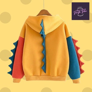 Dinosaur Spikes Hoodie | Dinosaur Hoodie | Anime Hoodie | Harajuku Hoodie | Gifts for Daughter | Gifts for Son