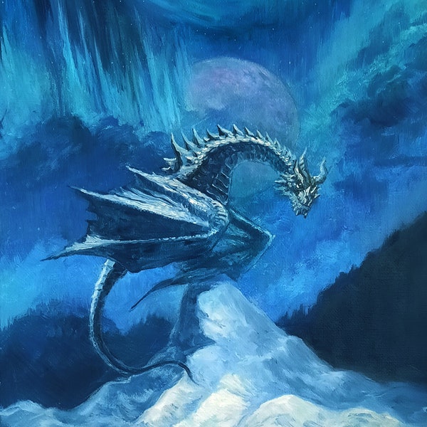 Impression d'art signée en édition limitée The Elder Scrolls Skyrim Dragon