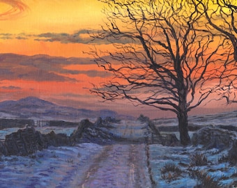 Yorkshire Dales in winter oil painting