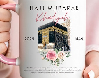 Personalised Hajj  Mubarak Gift, Hajj Mug, Gift for return from Hajj , Islamic pilgrimage, Mecca kaaba