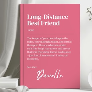 Personalised Long Distance Best Friend Journal, Valentine&#39;s Day,  Birthday Gift, Definition Gift, Gift for Best Friend, Best Friend Notebook