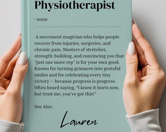 Physiotherapist Journal Nurse Appreciation Gifts, New Nurse Gift, Physiotherapist Student Graduation, Personalized, Custom Name