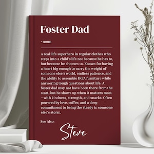 Personalised Foster Dad Journal, Birthday Gift, Definition Gift, Foster Dad Gift, Fathers Day Gift, Gift for Foster  Dad