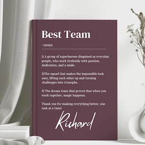 Personalized Best Team Journal,  Corporate Gift, Team Appreciation Gift, Appreciation Week Gift, Employee Thank You Gift, Notebook