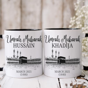 Personalised Umrah Mubarak Gift, Umrah Mug, Gift for return from Umrah, Islamic pilgrimage, Mecca kaaba